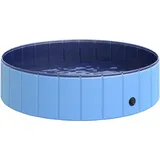PawHut Hundepool Planschbecken Schwimmbecken Schwimmbad blau Ø120 x H30 cm