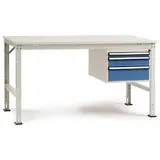 Manuflex Arbeitstisch Kunststoff, Stahl 1500 x 800 mm Lichtgrau
