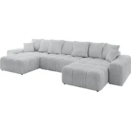 altdecor Ecksofa Cord 6-Sitzer Grau