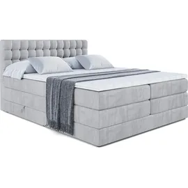 altdecor Boxspringbett VIONE KING - 160 x 200 - H3/H4 - Hellgrau