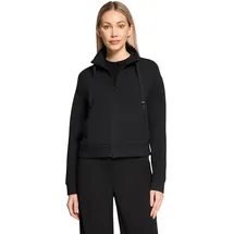 Betty Barclay Sweatjacke BETTY BARCLAY "Damen mit Rippenstruktur", Damen, Gr. 42, schwarz, Sweatware, Obermaterial: 54% Viskose, 40% Polyester, 6% Elasthan, figurumspielend normal, Sweatjacken Sweatjacke