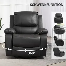 Homcom Relaxsessel Fernsehsessel Mikroraserstoff 93 x 98 x 100 cm Schwarz mit Liegefunktion