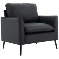 MC Star Schlafsofa Sofa mit kratzfester Kunstleder-Bezug Nordisch-retro, minimalistisch und luxuriös, als Einzelsitzer-Freizeitsessel für Wohnzimmer, Balkon oder Schlafzimmer. Elegant und großzügig in der Ausstra schwarz