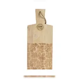 Decoris Schneidebrett 38x16cm Holz Mangoholz rechteckig mit Griff Küchenbrett Essbrett Holztablett Servierbrett Frühstücksbrett Käsebrett Brotzeitbrett