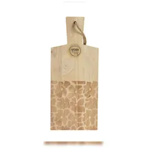 Decoris Schneidebrett 38x16cm Holz Mangoholz rechteckig mit Griff Küchenbrett Essbrett Holztablett Servierbrett Frühstücksbrett Käsebrett Brotzeitbrett