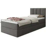 Sofnet Boxspringbett Star Mini Bonell-Matratze - Topper Bettkästen, Jugendzimmer, - 100 x 200 - Dunkelgrau, Textil, H3, Rechteckig, 100x200 cm, Schlafzimmer, Betten, Boxspringbetten