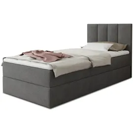Sofnet Boxspringbett Star Mini Bonell-Matratze - Topper Bettkästen, Jugendzimmer, - 100 x 200 - Dunkelgrau, Textil, H3, Rechteckig, 100x200 cm, Schlafzimmer, Betten, Boxspringbetten