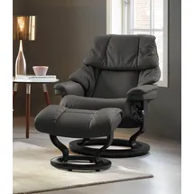 Stressless "Reno", mit Classic Base, Größe S, M & L, Gestell Schwarz grau 75 cm x 106 cm x 75 cm