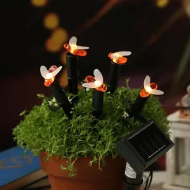 MARELIDA Lichterkette Kunststoff L: 1,2m H: 17cm 5 Gartenstecker orange/schwarz/transparent