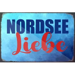 queence Metallbild »Nordsee Liebe«, Sprüche, (1 St.) queence Farbe Bild(er): rot