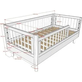 Vipack Kinderbett Forrest Juniorbett 70 x 140 cm Buche massiv weiß