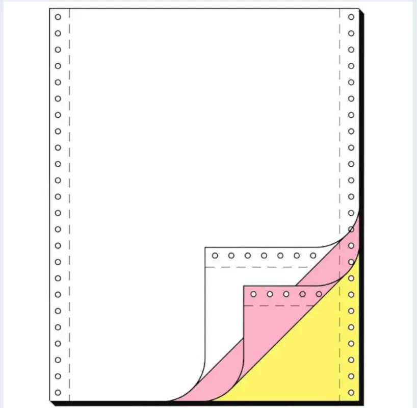 Sigel Tabellierpapier 12"x24cm A4 hoch weiß 3-fach, 600 Blatt