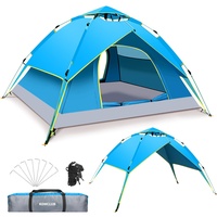 Camping Zelt, Pop up Zelt 1-2 Personen Familie Kuppelzelt Winddicht, UV-Schutz, 2 in 1 Doppelschichten für Familie ,Camping,Wandern Backpacking