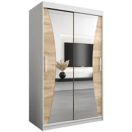 abiks möbel Schwebetürenschrank MONACO 120 x 200 x 62 cm Weiß