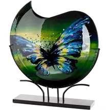 Gilde Bodenvase Schmetterling (1 St), Innenwände sind handbemalt, nicht wasserdicht blau|grün 50 cm x 48 cm x 10,5 cm
