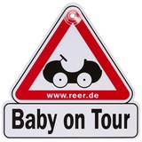 REER Autoschild Baby on Tour, weiß/rot + schwarz bedruckt