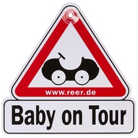 REER Autoschild Baby on Tour, weiß/rot + schwarz bedruckt