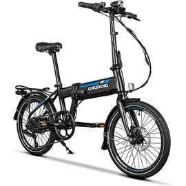 Grundig E-Faltrad 20" Urbanbike (Laufradgröße: 20 Zoll, Rahmenhöhe: 30 cm, Unisex-Rad, 252 Wh, Schwarz)