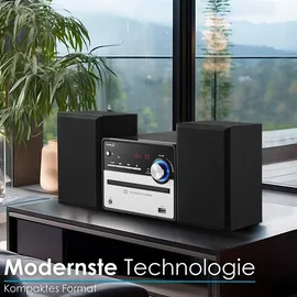 Cyberlux HiFi Musikanlage Stereoanlage | Kompaktanlage | USB | Line Out | CD/MP3 | FM Radio | 30 Speicherplätze | LED-Display | Mini HiFi Anlage | Stereoanlage mit Boxen