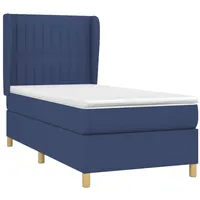 VidaXL Boxspringbett mit Matratze Blau 90x200 cm Stoff