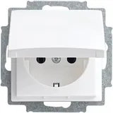 Busch-Jaeger Schuko-Steckdose mit Klappdeckel Alpinweiß