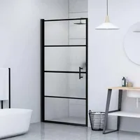 VidaXL Duschtür 81x195 cm Halbmatt Hartglas Schwarz