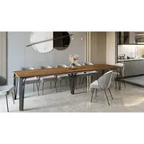 Endo-Moebel Kulissen-Esstisch "Simo 290" 130cm-290cm ausziehbar ausziehbar, elegant, stabil, 40cm Erweiterungsplatten, extra lang und groß, XXL braun