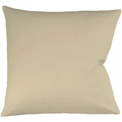Kissenbezug FLEURESSE "Colours Mako Satin, 100% Baumwolle, mit Reißverschluss", beige, B:80cm L:80cm, Mako-Satin, Mako-Satin, Kissenbezüge, Mako Satin, glänzend, glatt, Premium Qualität