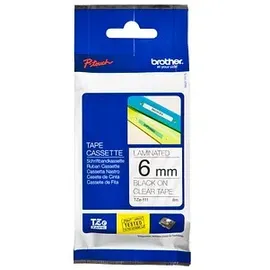 Brother TZ-111 schwarz auf transparent 0,6cm x 8m