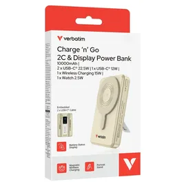 Verbatim 32274, Powerbank Lithium Polymer (LiPo), 10000 mAh, Kabelloses Aufladen, Gold