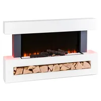 Klarstein Deko Kamin mit LED-Flammen, Elektro Kamin mit Heizung, 2000W Elektrischer Kamin, Sparsamer Kamin Elektrisch, Wandkamin mit Fernbedienung ... - Weiß