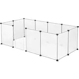 Songmics Modulares Spielzelt für Kleintiere, 125 x 63 x 42 cm, mit herausnehmbarer wasserdichter Matte, Weiß