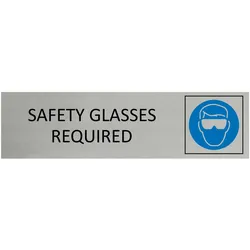 CombiCraft Aluminium Türschild Safety Glasses Required 165x45mm mit 3M-Tape
