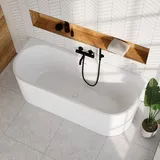 Evineo ineo3 Vorwand-Badewanne mit Schlitzüberlauf L: 180 B: 75 H: 60 cm, BE4089WH,