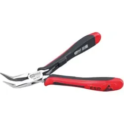 KS Tools ESD Spitzzange, gebogen, ohne Hieb, 130 mm gebogene, lange Backen