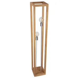 SPOT LIGHT Stehlampe "KAGO", braun (eichefarben, chromfarben), H: 140cm, Lampen, Naturprodukt aus Eichenholz, Nachhaltig mit FSC-Zertifikat, Stehlampe Standleuchte