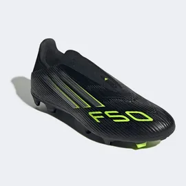 adidas F50 League Laceless FG/MG Core Black / Iron Metallic / Lucid Lemon 44