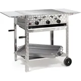 Edelstahl-Brenner Gasgrill Gasbräter fahrbar 3-flammig 11kW Gastro Neu K3FBAP