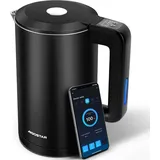 Aigostar Wasserkocher Smart WLAN-Steuerung Kompatibel zu Alexa und Google Home, Wasserkocher mit Temperatureinstellung, 40°C-100°C, 1,7 L - Schwarz