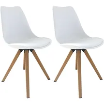 byLIVING Esszimmerstuhl Kira 2er Set, Kunstleder weiß,