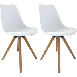 byLIVING Esszimmerstuhl Kira 2er Set, Kunstleder weiß,
