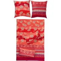Erwin Müller Flanell Bettwäsche in rot | 135x200 cm