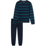 SCHIESSER Schiesser, Herren, Pyjama, Pyjama Casual Nightwear Frottee, Blau, (54)