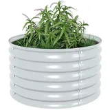 vidaXL Garten-Hochbeet verzinkter Stahl 80 x 80 x 44 cm Silber