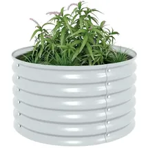 vidaXL Garten-Hochbeet verzinkter Stahl 80 x 80 x 44 cm Silber