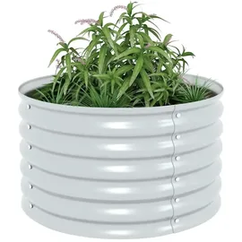 vidaXL Garten-Hochbeet verzinkter Stahl 80 x 80 x 44 cm Silber
