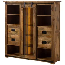 MASSIVMOEBEL24.DE Highboard 142 x 147 x 45 cm Mango / Altholz