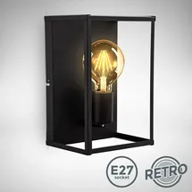 B.K.Licht Wandleuchte Vintage (E27) 1x60W schwarz