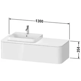 Duravit Waschtischunterschrank 1 Auszug 130 x 35,4 x 55 cm Grau