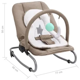 vidaXL Babywippe Taupe Stahl